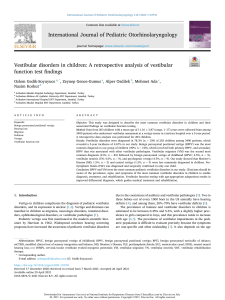 Vestibular disorders in Children A retrospective analysis