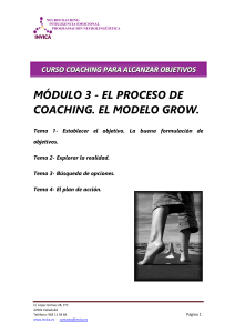 MÓDULO 3 - EL PROCESO DE COACHING. EL MODELO GROW.