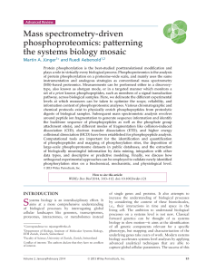 Mass spectrometry-driven phosphoproteomics patterning the systems biology mosaic