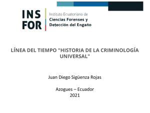 LÍNEA DEL TIEMPO "HISTORIA DE LA CRIMINOLOGÍA UNIVERSAL"