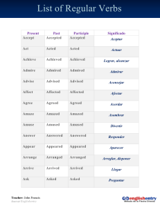 List-of-Some-Regular-verbs-Arranged