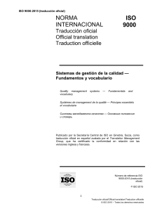 Norma ISO 9000 2015 Vocabulario Fundamentos