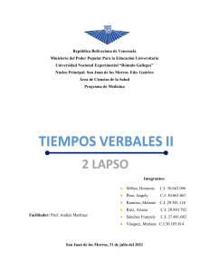 INGLES 2DO LAPSO TIEMPOS VERBALES II