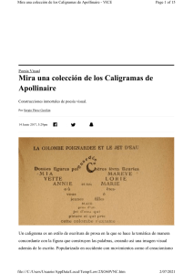 Poesía visual Mira una colección de los caligramas de Apollinaire