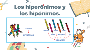 HIPERÓNIMOS E HIPÓNIMOS 