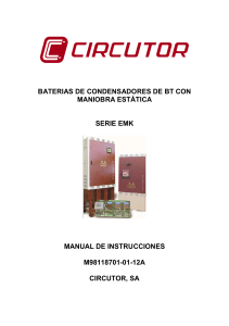CIRCUTOR - MATERIA DE CONDENSADORES - Manual de instrucciones