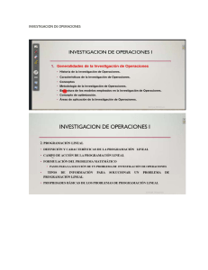 INVESTIGACION DE OPERACIONES