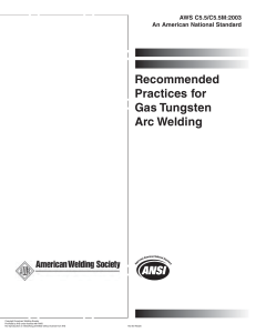 AWS C5.5-2003 RP for Gas Tungsten Arc Welding
