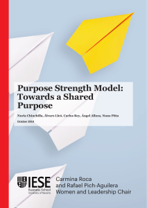 Purpose strength model. Towards a shared purpose