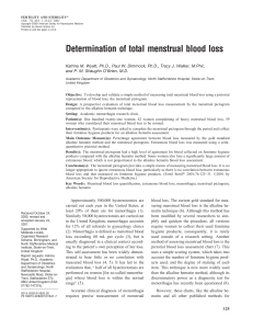 Determinación de la pérdida total de sangre menstrual.