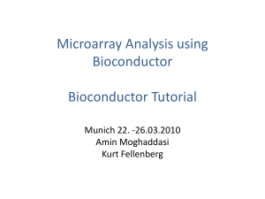 Microarray Analysis using Bioconductor Tutorial AminMarch2010