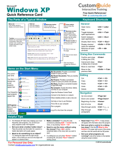 Windows XP quick reference