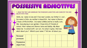 Copy of possessive adjectives