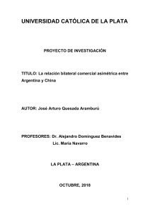 Proyecto Relación Argentina China Jose Quesada
