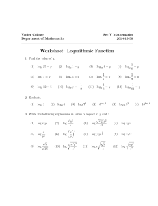 Exercises LogarithmicFunction