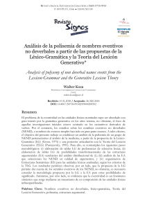 Análisis de la polisemia de nombres eventivos no deverables a partir de la propuesta de la Léxico-Gramática y la Teoría del Lexicón Generativo