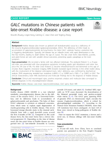 GALC mutations in Chinese patients with late-onset Krabbe disease- a case report