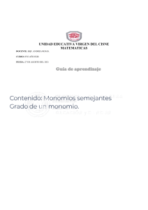 MONOMIOS SEMEJANTES 25-08-2021
