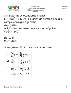 3.3 Sistemas de ecuaciones lineales clase