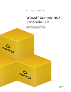 Wizard(R) Genomic DNA Purification Kit Technical Manual #TM050