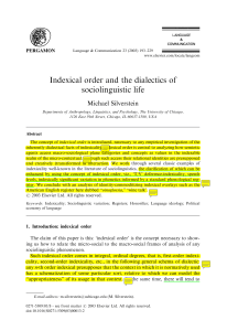 Silverstein 1996 Indexical order and the dialectics of sociolinguistic life