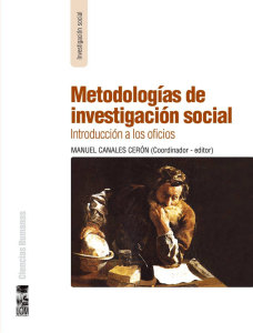 Metodologías de investigación social introducción a los oficios