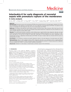 Interleukin 6 for early diagnosis of neonatal.12