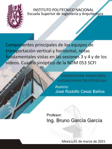 COMPONENTES PRINCIPALES DE EQUIPOS DE TRANSPORTACION VERTICAL