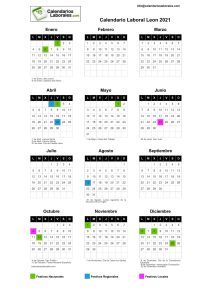 Calendario laboral leon 2021
