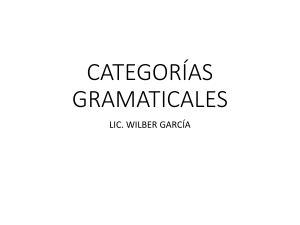 CATEGORÍAS GRAMATICALES I CB