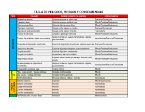 TABLA DE PELIGROS Y CONSECUENCIAS