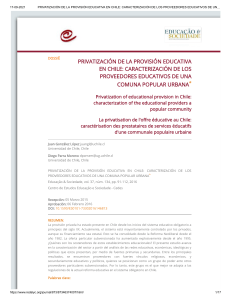 PRIVATIZACIÓN DE LA PROVISIÓN EDUCATIVA EN CHILE  CARACTERIZACIÓN DE LOS PROVEEDORES EDUCATIVOS DE UNA COMUNA POPULAR URBANA 
