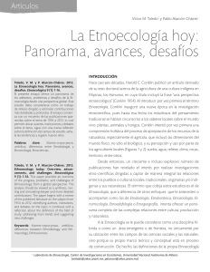 La Etnoecologia Hoy: Panoramas, AVANCES, DESAFIOS