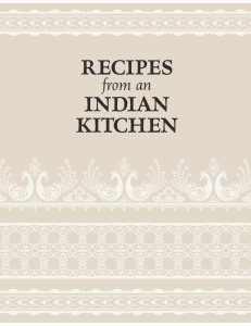 Professional Recipes from an Indian Kitchen