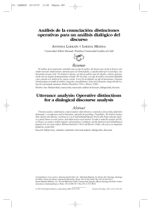 Larraín, A. & Medina, L. - Análisis de enunciación, Distinciones operaticas para un análisis dialógico del discurso