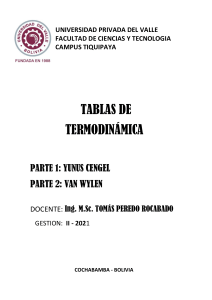 TABLAS DE TERMODINAMICA II-2021