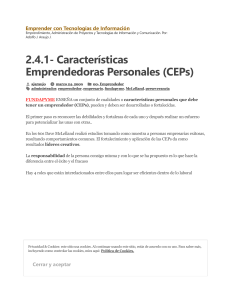 2.4.1- Características Emprendedoras Personales (CEPs) – Emprender con Tecnologías de Información