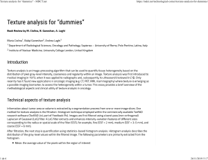 Texture analysis for “dummies” - MDCT