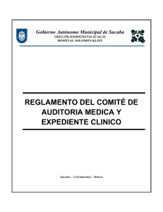 REGLAMENTO DE COMITE DE AUDITORIA MEDICA Y EXPEDIENTE CLINICO