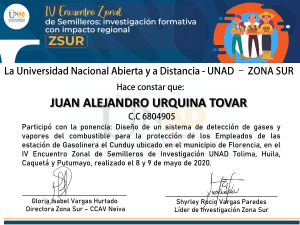 Certificado: Detecci&oacute;n de Gases en Gasolineras - UNAD