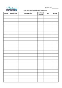 CONTROL INGRESO DE MERCADERIA