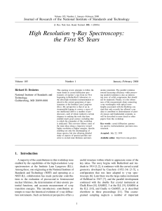 High Resolution  -Ray Spectroscopy: the First 85 Years