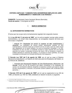 2013-08-13 Situaciones Administrativas Comision para desempenar empleos de libre nombramiento y remocion Sala Plena