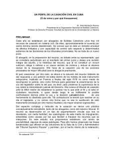 Un perfíl de la la casación civil en Cuba (o de cómo y por qué fracasamos)