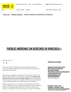 Pueblos indígenas sin derechos en Venezuela   Amnistia Internacional   Venezuela