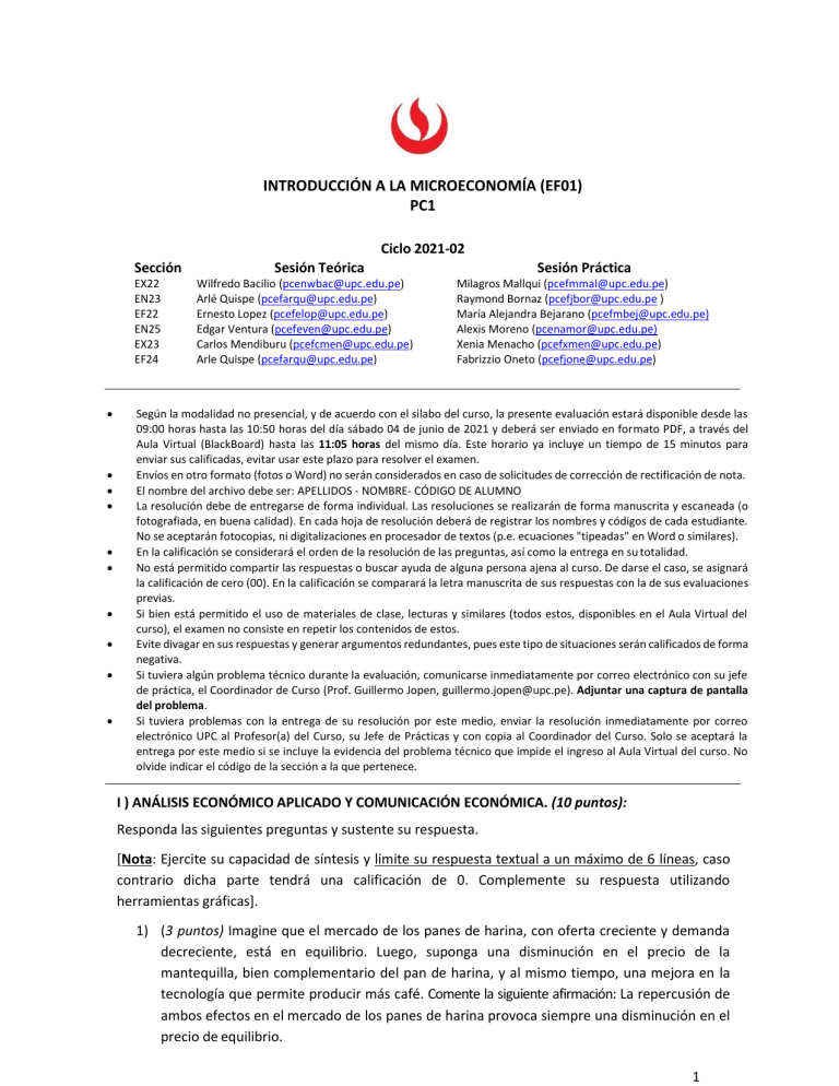 PC1 - Introducción A La Microeconomía 2021-02