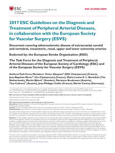 2017 esc Guidelines on the diagnosis and treatment of peripheral arterial disease, in collaboration with th Eutopean Society for Vascular Surgery (ESVS)