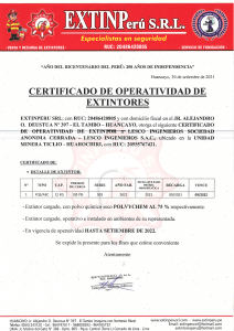 CERTIFICADO DE OPERATIVIDAD DE EXTINTORES