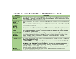 GLOSARIO DE TERMINOS DE LA CORRECTA IDENTIFICACION DEL PACIENTE