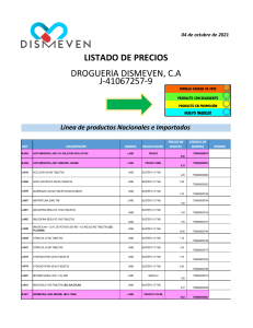 LISTA DE PRECIOS DISMEVEN 04 DE OCTUBRE DE 2021